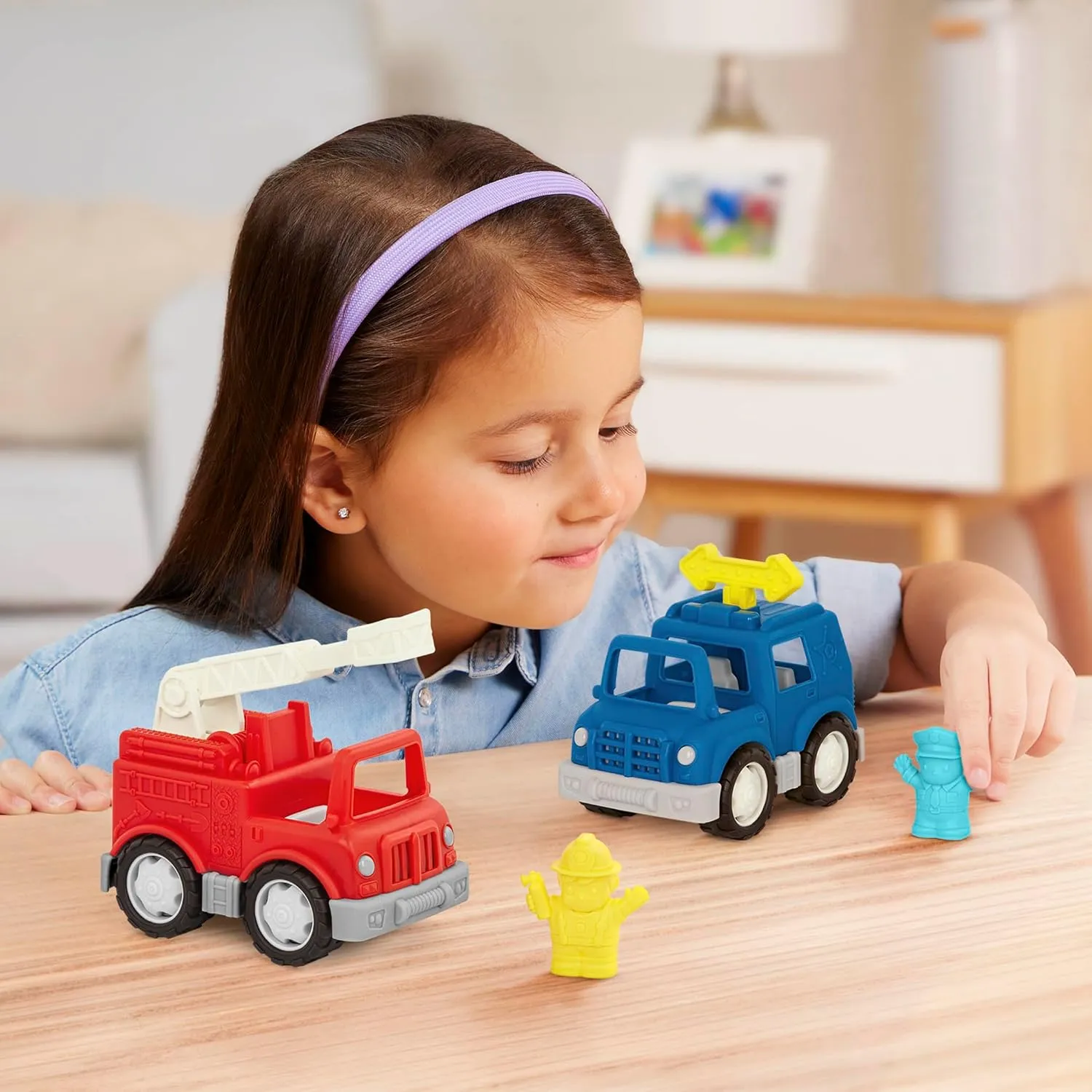 Battat – Wonder Wheels – Toy Emergency Vehicles – Ambulance, Police Car, Fire Truck – Rescue Set for Kids – Movable Parts – 1 Year   – Emergency Vehicles (Pack of 3)