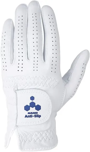 BECS Golf Gloves Men Left Hand, Premium Cabretta Leather, All Weather Nano Coating Non-Slip Grip, Pack of 1, White