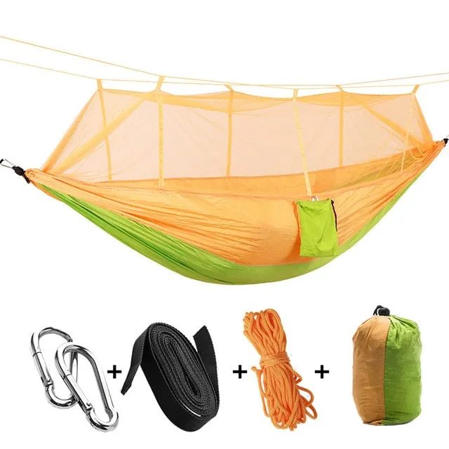 Bed Portable 1-2 Strength Hunting Hanging High with Parachute Mosquito Camping Final call Swing Person Fabric Sleeping Outdoor Hammock Satisfied Net
