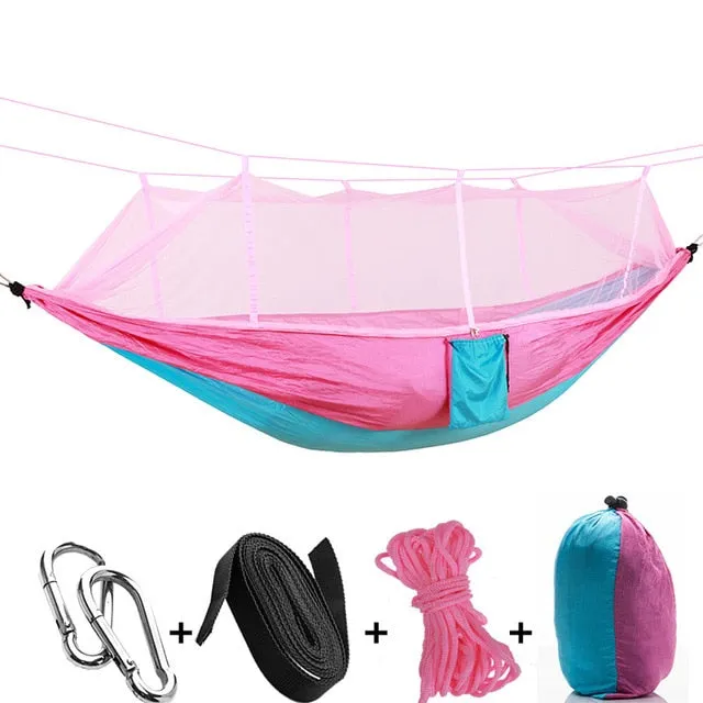 Bed Portable 1-2 Strength Hunting Hanging High with Parachute Mosquito Camping Final call Swing Person Fabric Sleeping Outdoor Hammock Satisfied Net