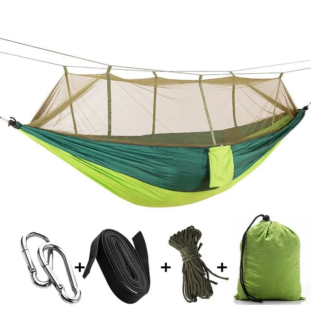Bed Portable 1-2 Strength Hunting Hanging High with Parachute Mosquito Camping Final call Swing Person Fabric Sleeping Outdoor Hammock Satisfied Net