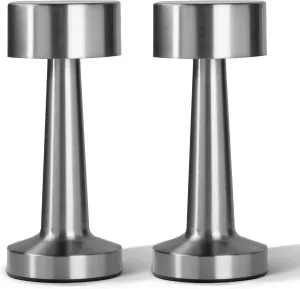 Bell Howell 2 Pk Elegant Cordless Table Lamp, LED Wireless Lamp for Bedroom, Wireless Lamps for Tables Cordless Table Lamps, Rechargeable Lamp for Desk, Kitchen, Bedroom & More with 3 Light Colors
