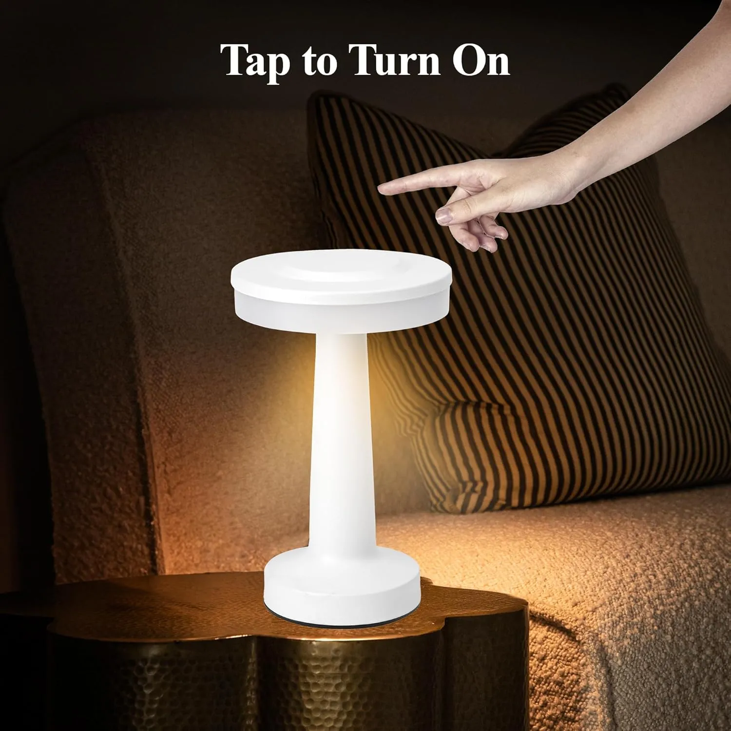 Bell Howell 2 Pk Elegant Cordless Table Lamps Rechargeable for Bedroom, Kitchen, Bar, Cafe, LED Rechargeable Table Lamps Cordless, Touch Activated, Dimming – Set of 2