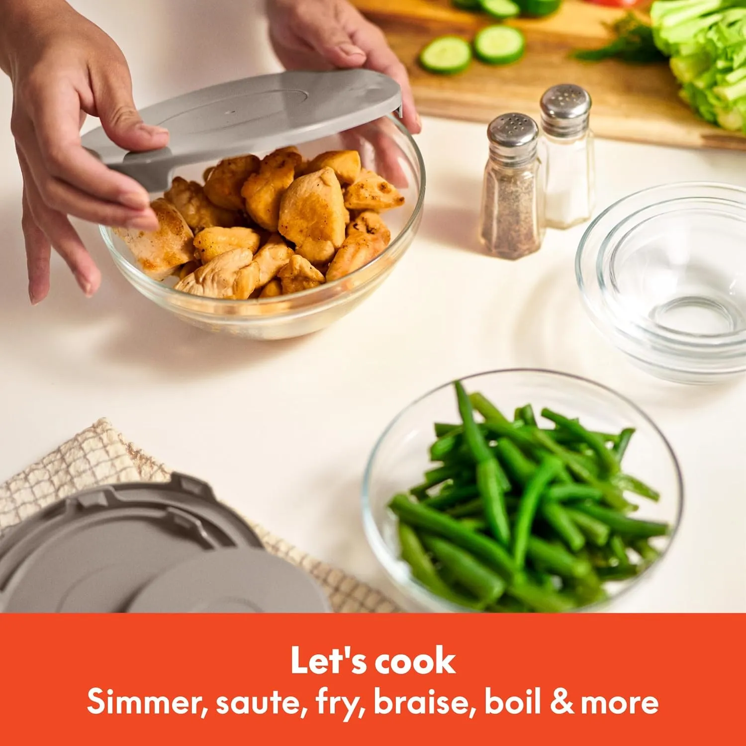 bella 21 Piece Kitchen Set with EverGood™ Ceramic Nonstick Coating​, Dishwasher & Oven Safe, All Stovetops Compatible, Tempered Glass Lids & Cool Touch Handles, Oatmilk