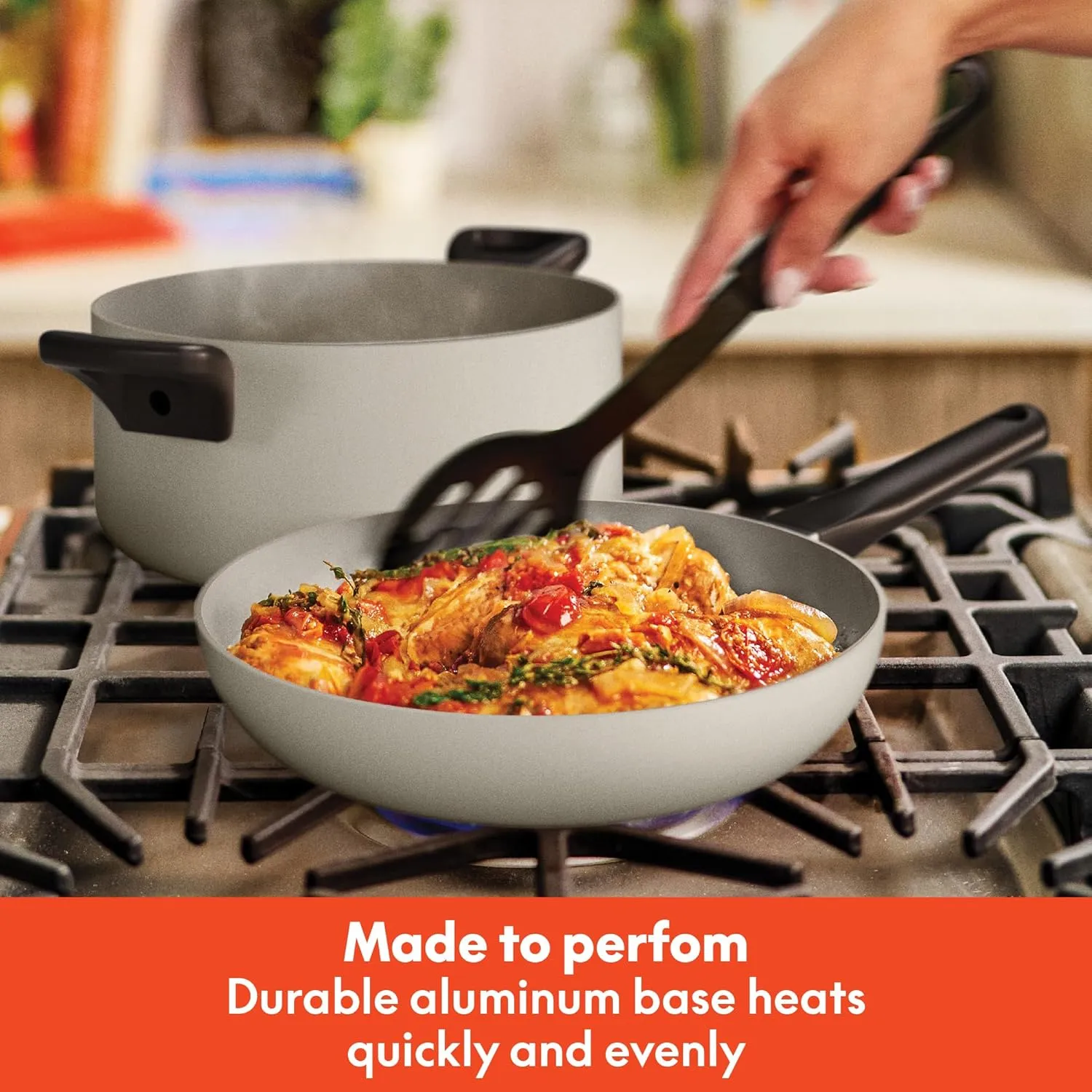 bella 21 Piece Kitchen Set with EverGood™ Ceramic Nonstick Coating​, Dishwasher & Oven Safe, All Stovetops Compatible, Tempered Glass Lids & Cool Touch Handles, Oatmilk