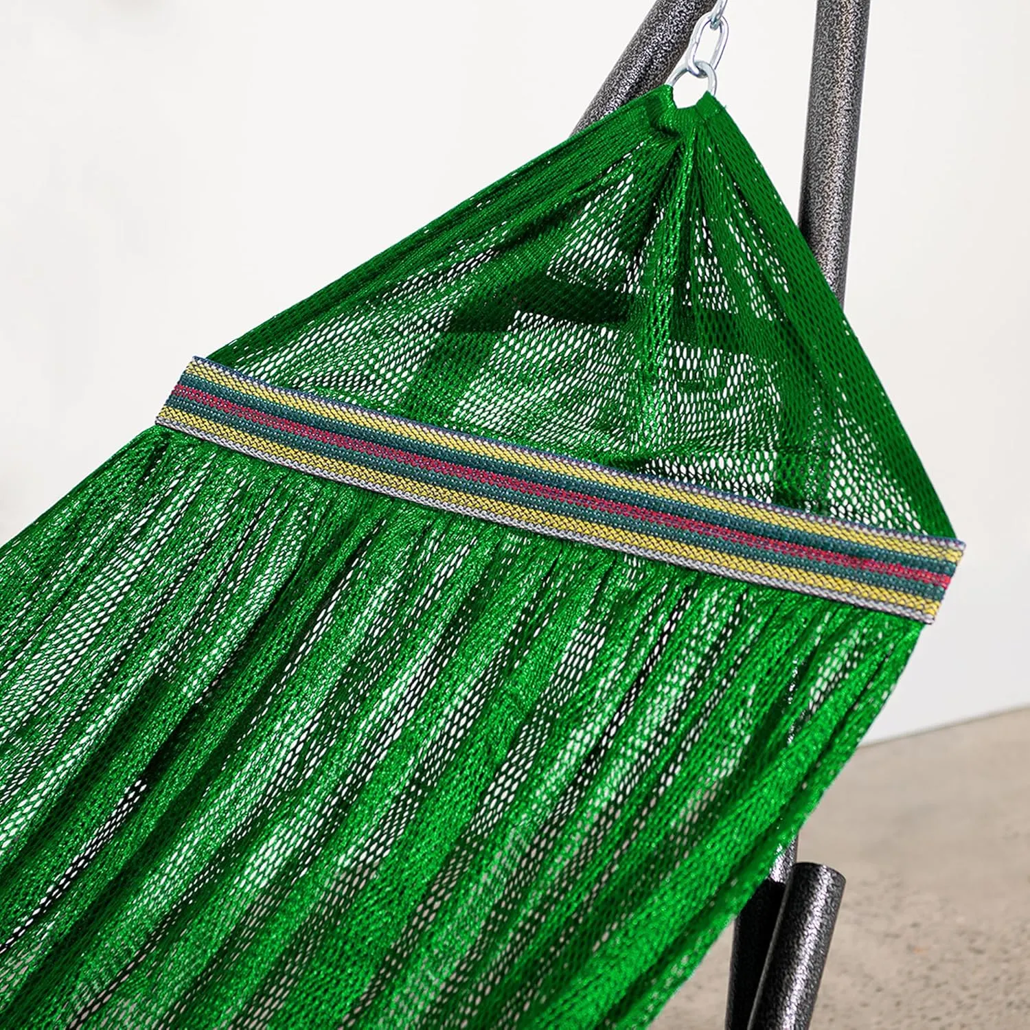 Best Home Fashion Hammock with Collapsible Steel Stand 450 lbs Capacity & Carrying Case, Portable & Adjustable, Perfect for Camping Beach Summer Patio, EZ Daze Foldable Hammock with Stand- Green