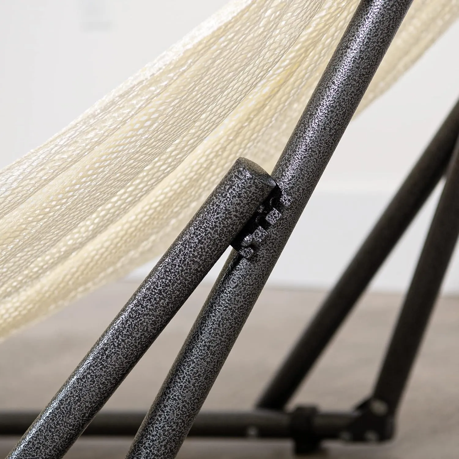 Best Home Fashion Hammock with Collapsible Steel Stand 450 lbs Capacity & Carrying Case, Portable & Adjustable, Perfect for Camping Beach Summer Patio, EZ Daze Foldable Hammock with Stand- Ivory
