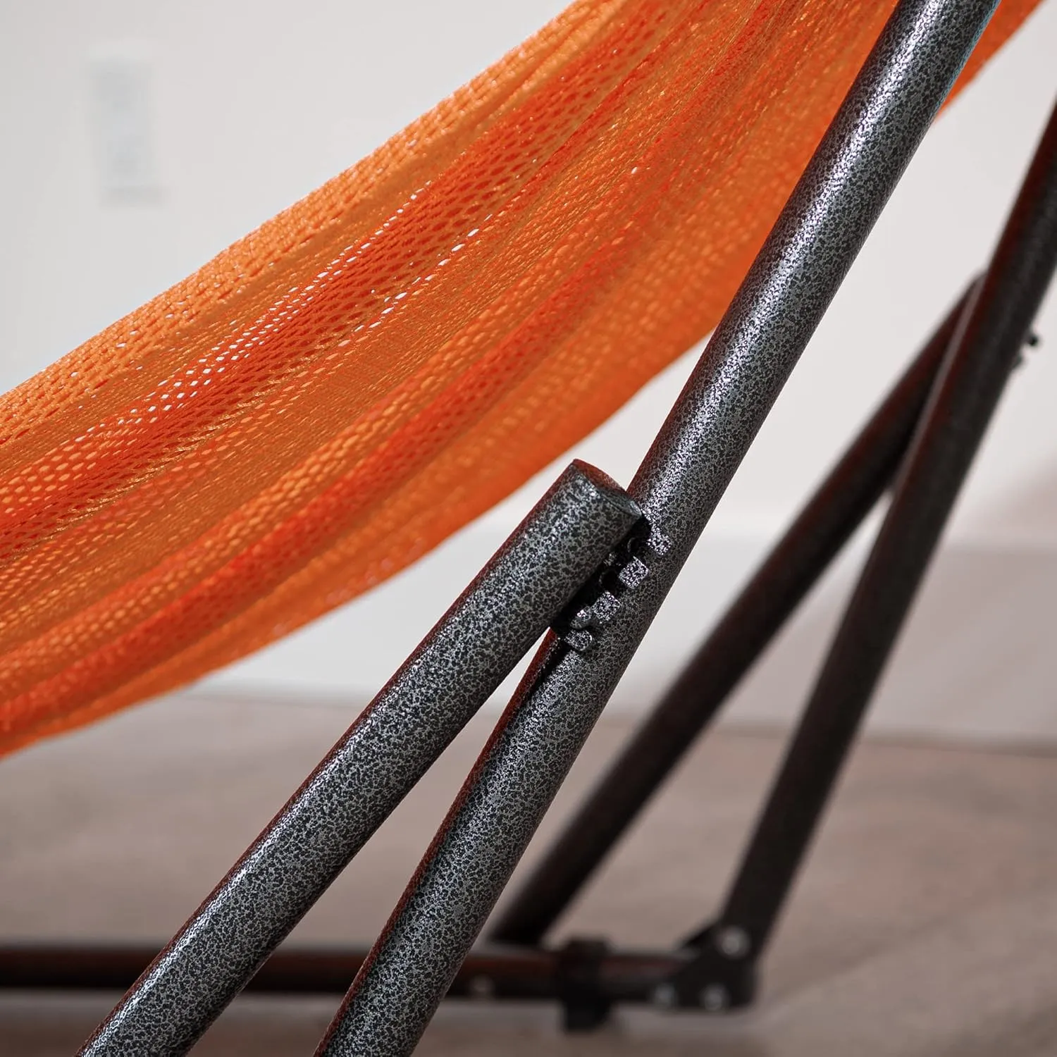 Best Home Fashion Hammock with Collapsible Steel Stand 450 lbs Capacity & Carrying Case, Portable & Adjustable, Perfect for Camping Beach Summer Patio, EZ Daze Foldable Hammock with Stand- Orange