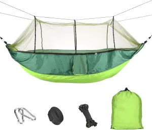 Bestrip Camping Hammock with Mosquito Net, Portable Outdoor Hammock Lightweight 210T Nylon Travel Bed for Backyard Hiking Garden Travel