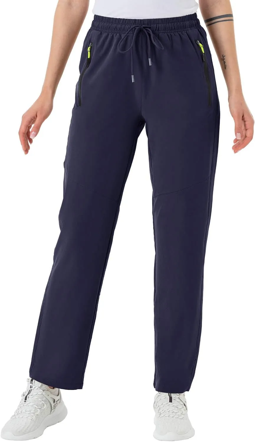BGOWATU Women's Hiking Cargo Pants Quick Dry Lightweight Water Resistant Joggers Pants Zipper Pockets