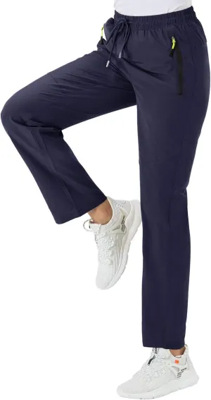 BGOWATU Women's Hiking Cargo Pants Quick Dry Lightweight Water Resistant Joggers Pants Zipper Pockets