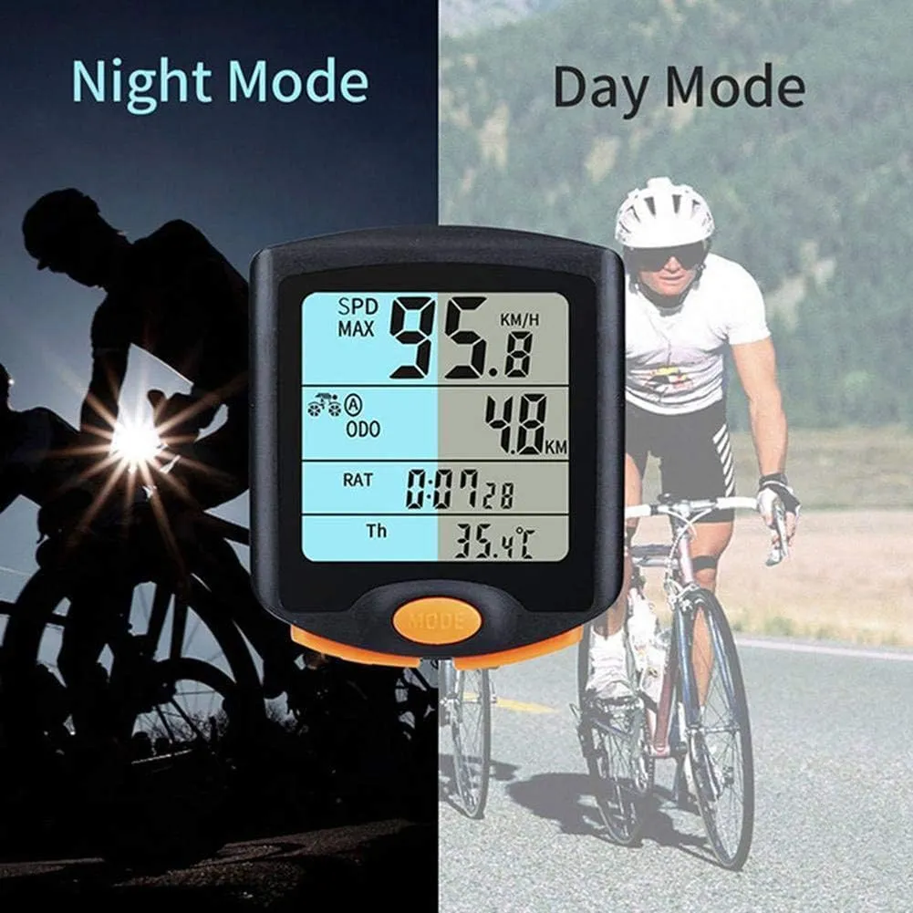 Bicycle Stopwatch Sensor Waterproof Bicycle LCD Display Odometer Multi-Function Bicycle Wired Speedometer(Wireless)