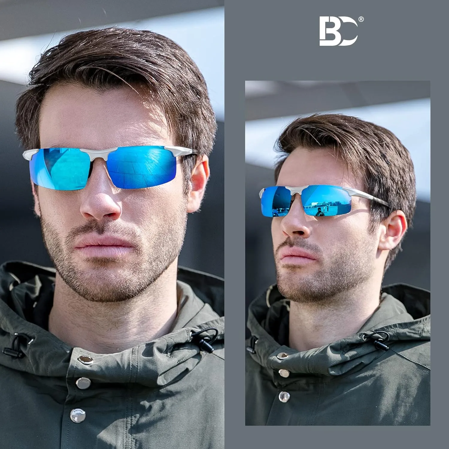 BIRCEN Polarized Carbon-Fiber Sunglasses for Men: Ultralight UV Protection Sun Glasses for Outdoor Sports Fishing Golf Hiking