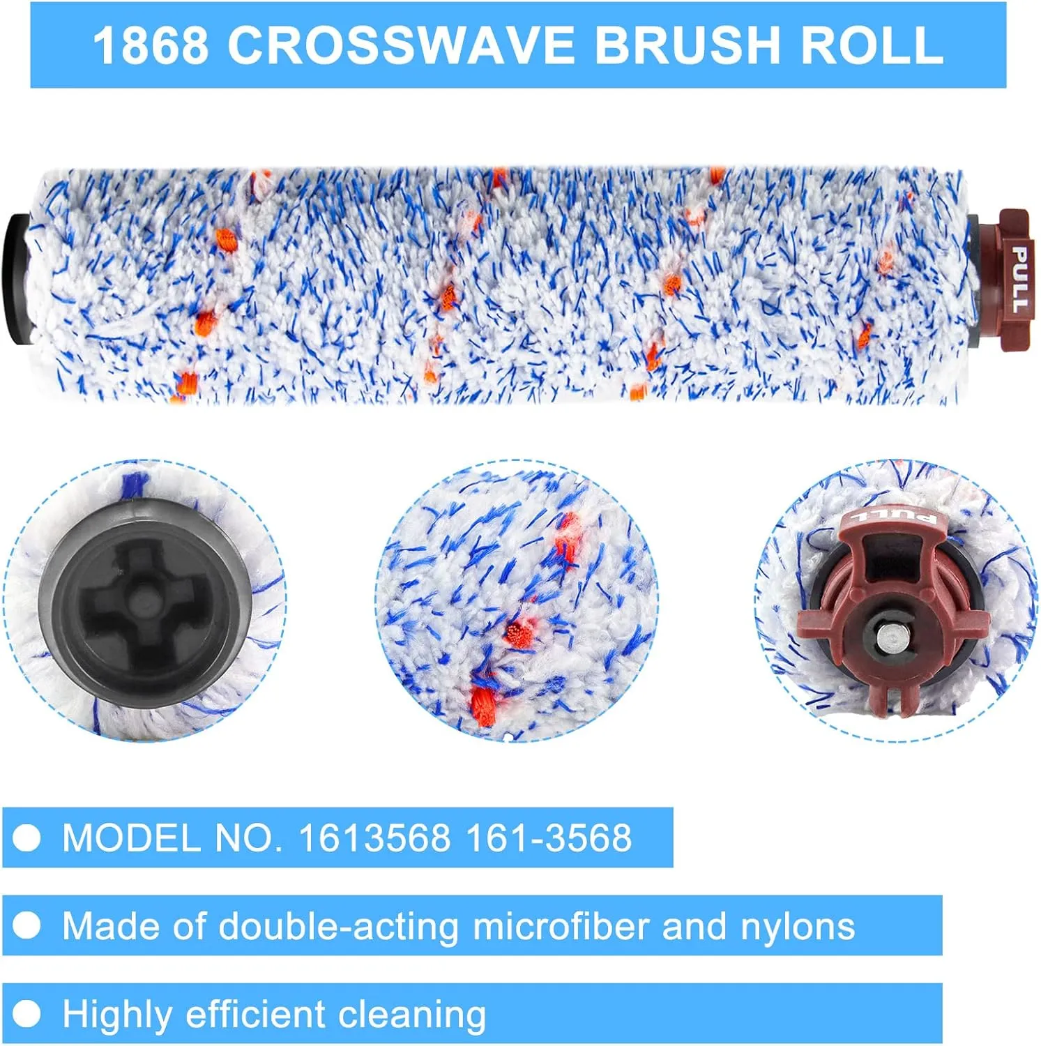 Bissell Crosswave Replacement Parts for Pet Pro 1785A 2306A 1785 Vacuum Cleaner - 2 Pack Brush Roll 1868 and 2 Pack Filters 1866 LUXRILIX