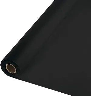 Black 40" X 300 Ft Economy Banquet Roll Plastic Table Cloth