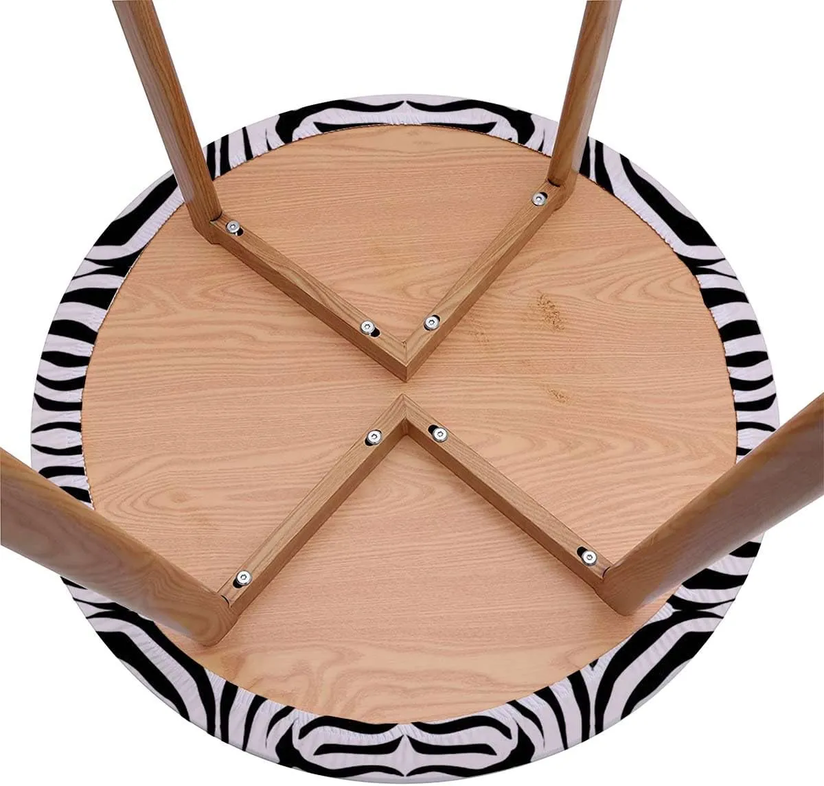 Black and White Round Waterproof Table Cover Elastic Tablecloth Curvy Lines Modern Mosaic Elastic Edged Table Cover, Round Tables Tablecloth Table Cloth Fits up 45"-50" Diameter Tables