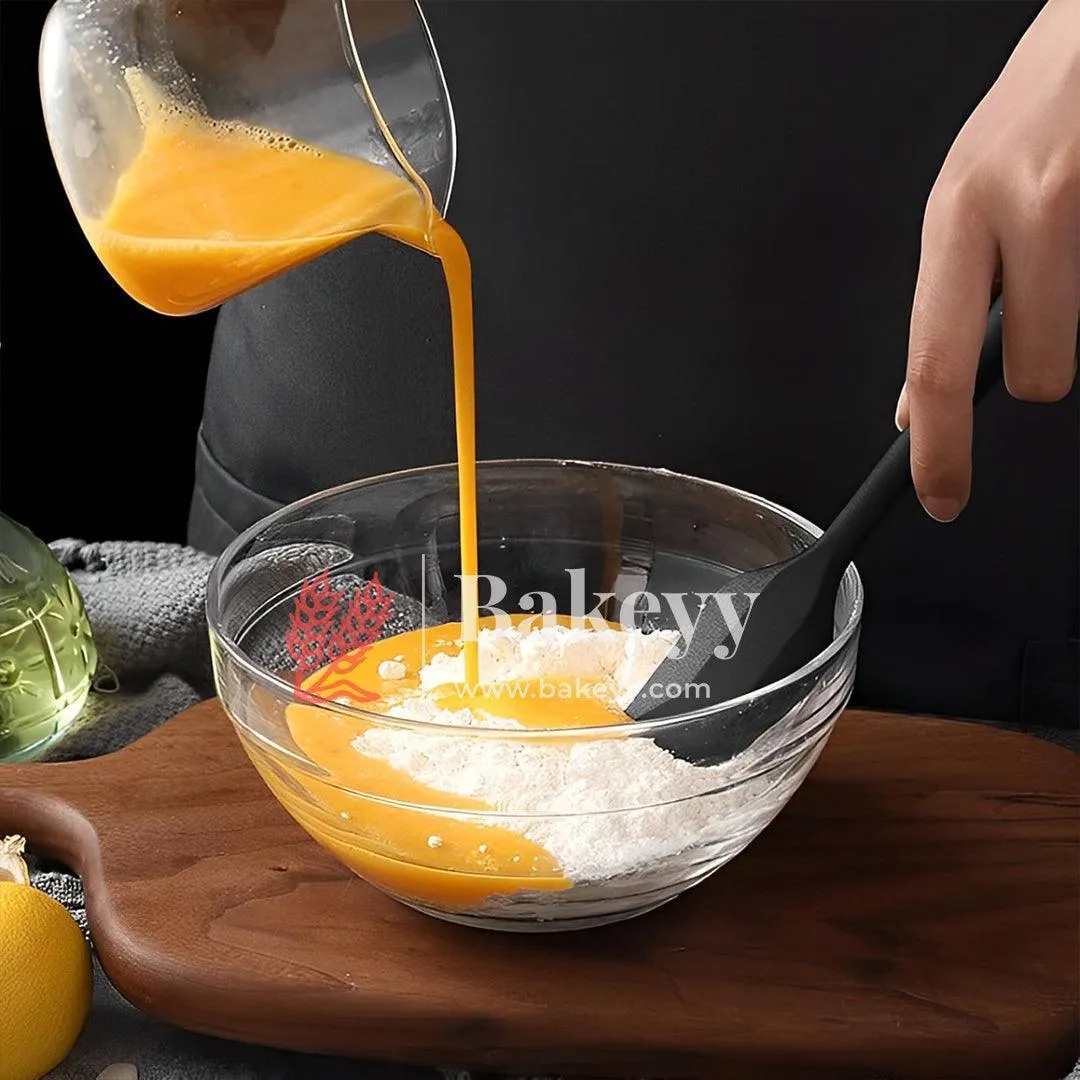 Black Heat Resistant Silicone Spatula| Kitchen Silicone Spatula for Cooking| Dishwasher Safe Rubber Spatula for Baking Cake Pancake