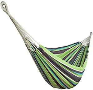 Bliss Hammocks BH-401-CC Double Hammock in a Bag, for Camping, Hiking and Outdoors, Portable, Durable, Eco-Friendly Hand-Woven Cotton and Polyester, Supports up to 265-Pounds, Country Club Stripe