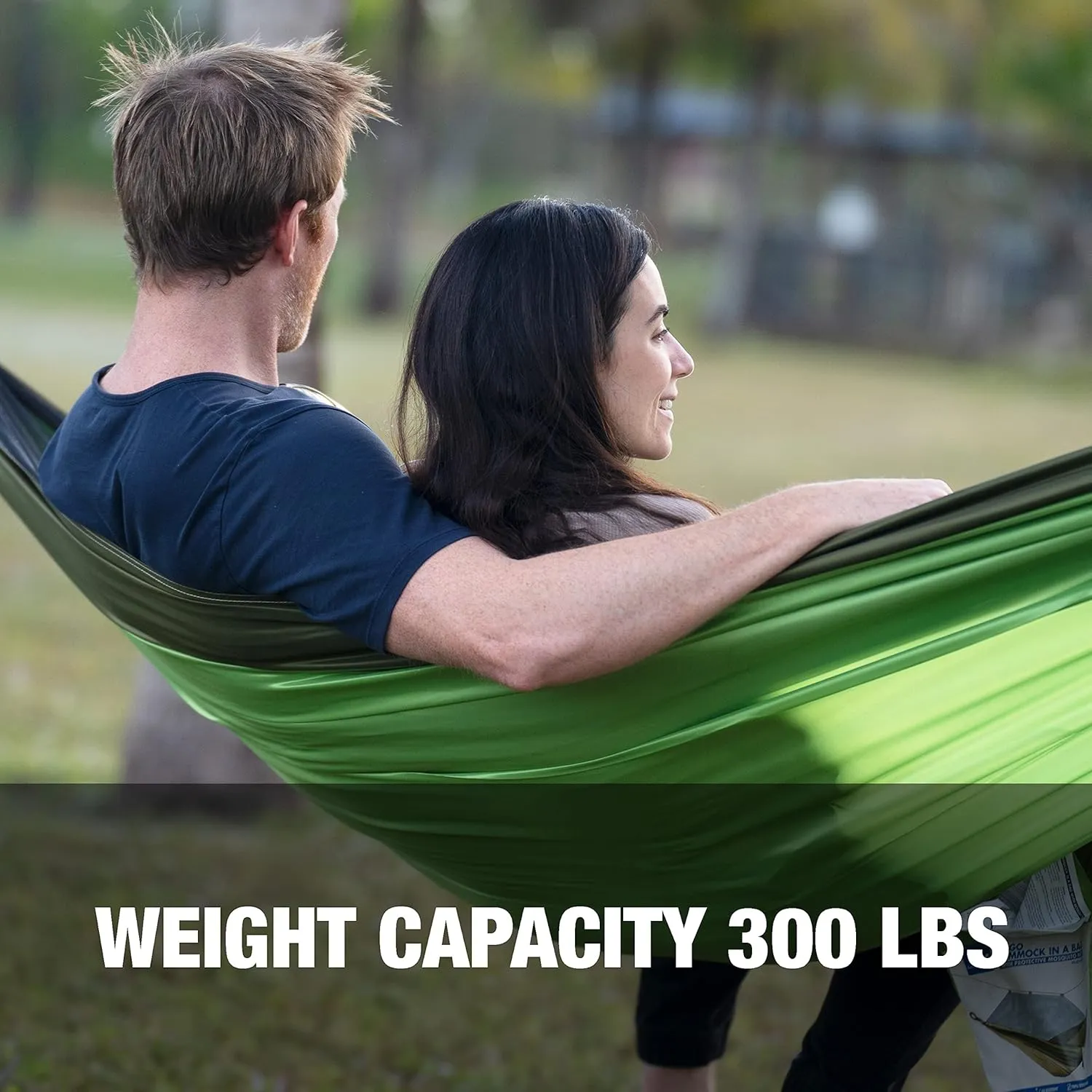 Bliss Hammocks BH-406ST-FG Hammock in a Bag w/ Carabiners   Tree Straps, 52-in. Wide, Weather Resistant, 300 Lb. Capacity (Forest Green)