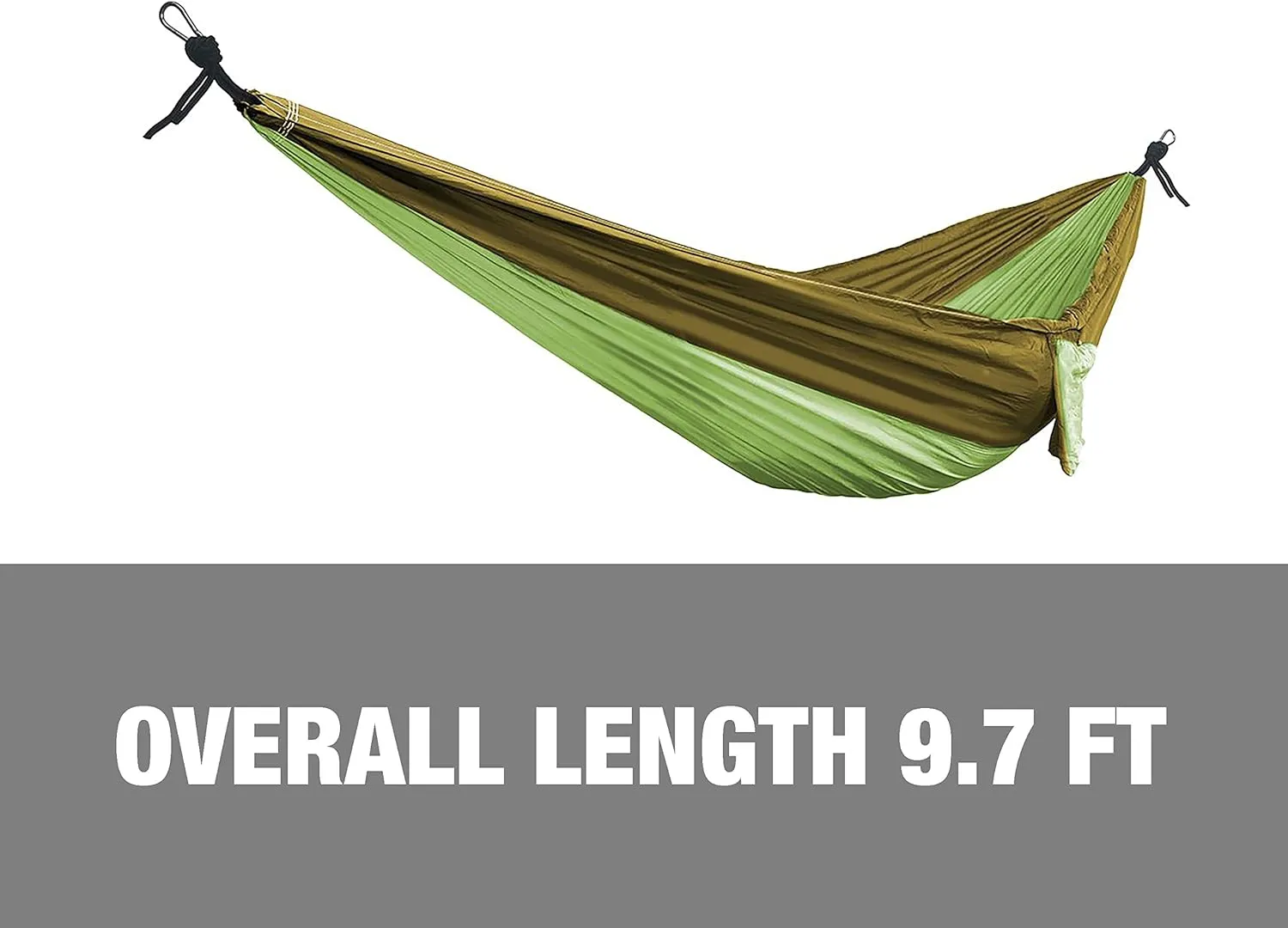 Bliss Hammocks BH-406ST-FG Hammock in a Bag w/ Carabiners   Tree Straps, 52-in. Wide, Weather Resistant, 300 Lb. Capacity (Forest Green)