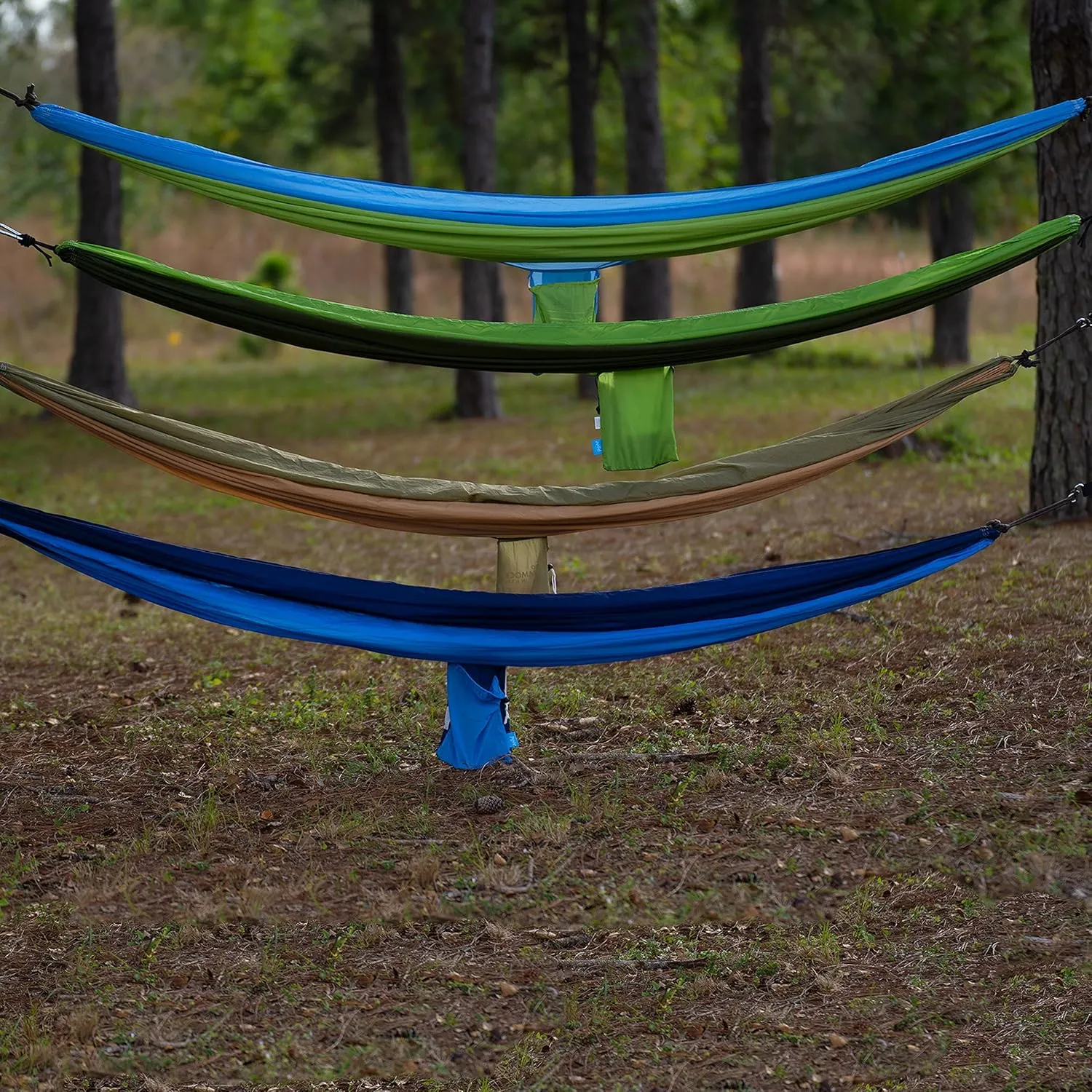 Bliss Hammocks BH-406ST-FG Hammock in a Bag w/ Carabiners   Tree Straps, 52-in. Wide, Weather Resistant, 300 Lb. Capacity (Forest Green)