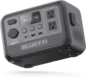 BLUETTI Solar Generator AC2A, 204Wh LiFePO4 Battery Backup w/ 2 300W (600W Power Lifting) AC Outlets, Recharge from 0-80% in 45 Min., for Camping (Solar Panel Optional)