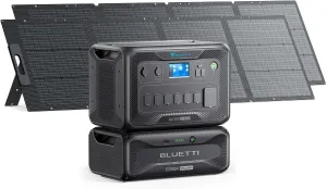 BLUETTI Solar Generator AC300 & B300K Expansion Battery with 2 200W Solar Panels Included, 2,764.8Wh LiFePO4 Portable Power Station w/ 7 3,000W AC Outlets, for Home Emergency, Power Outage, Off Grid