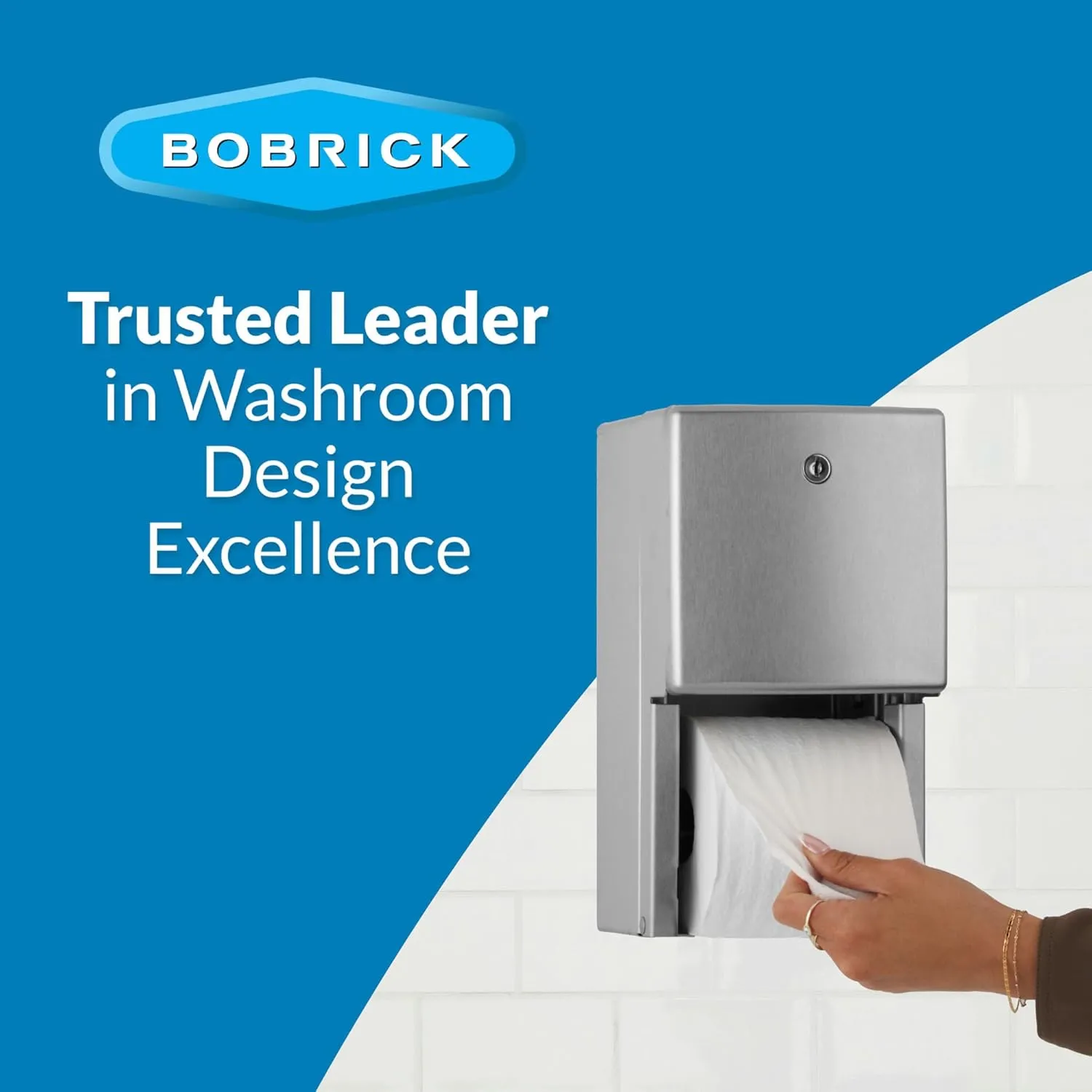 Bobrick Surface-Mounted Multi-Roll Toilet Tissue Dispenser – Satin-Finish Stainless Steel, ADA Compliant, Holds Two Standard Rolls, Theft-Resistant Heavy-Duty Spindles, ConturaSeries Design (Model B-4288)