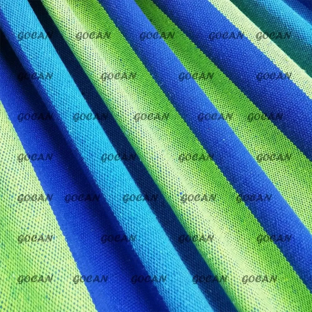 Brazilian Double Hammock 2 Person Extra Large 220x160cm Total Length 330cm Load 500lb Canvas Cotton Hammock for Patio Porch Garden Backyard Lounging Outdoor and Indoor(Blue/Green) XXL