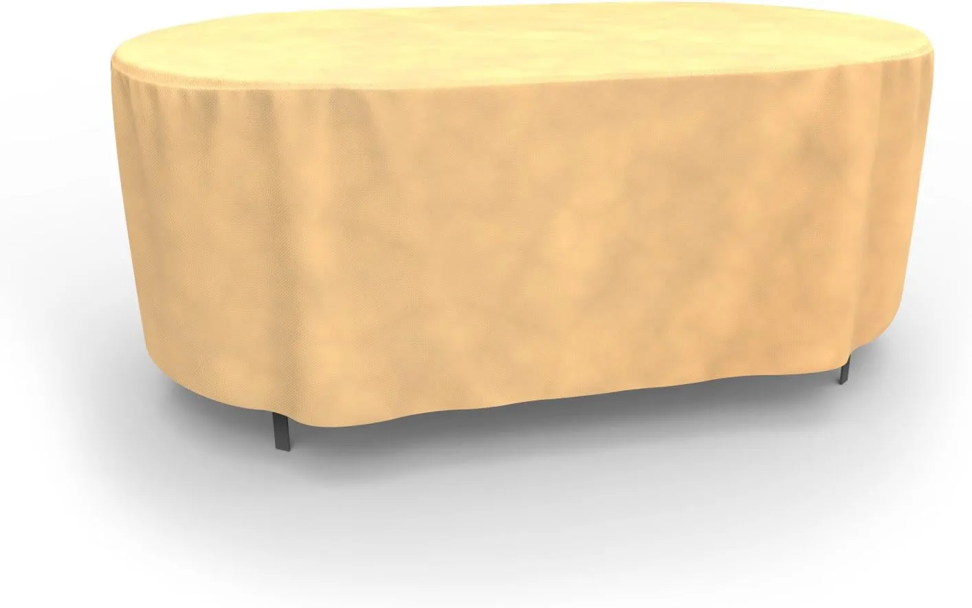 Budge P5A20SF1 All Seasons Oval Patio Table Cover Lightweight, UV-Resistant, Medium, Tan, Medium - 28"H x 72"L x 42"W