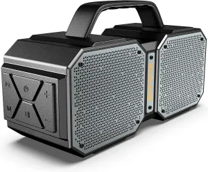 BUGANI Shock Bluetooth Speaker, Portable Bluetooth 5.3, Waterproof, 60W Super Power, Outdoor Speaker, Black(New Model)