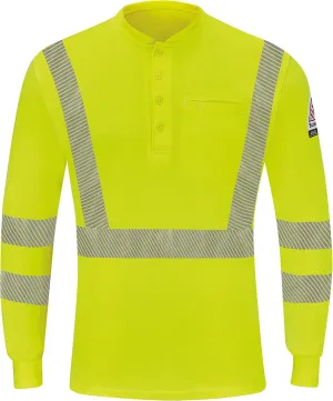Bulwark FR Men's Hi-Visibility Lightweight Long Sleeve Henley