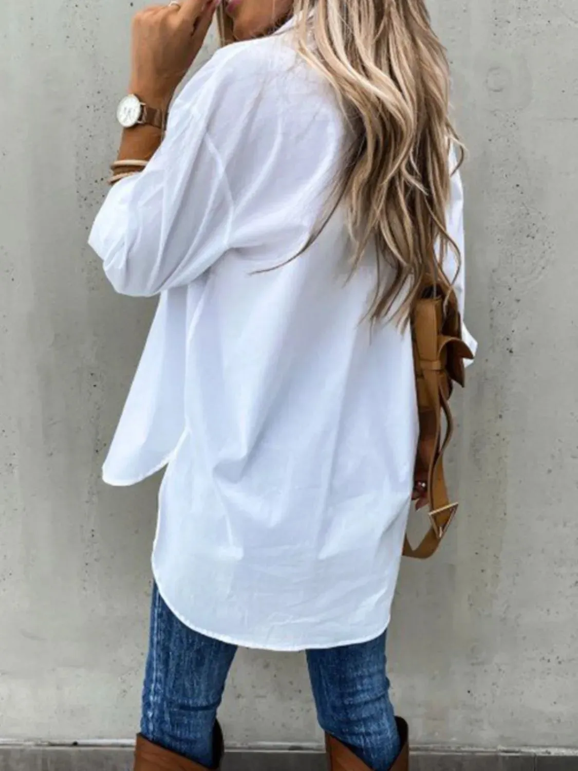 Button Up Roll-Tab Sleeve Shirt