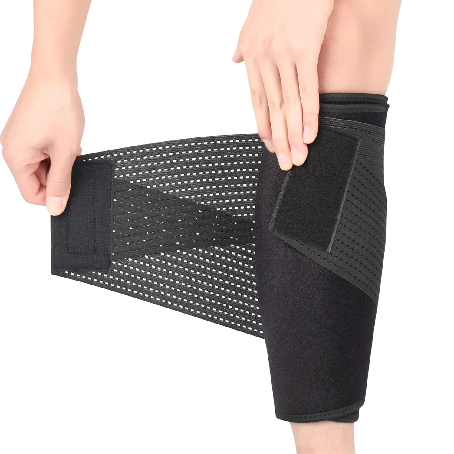 Calf Support Brace Upgrade Adjustable Shin Splint Compression Wrap Sleeve for Pain Relief, Hiking, Training, Men Women XXXL