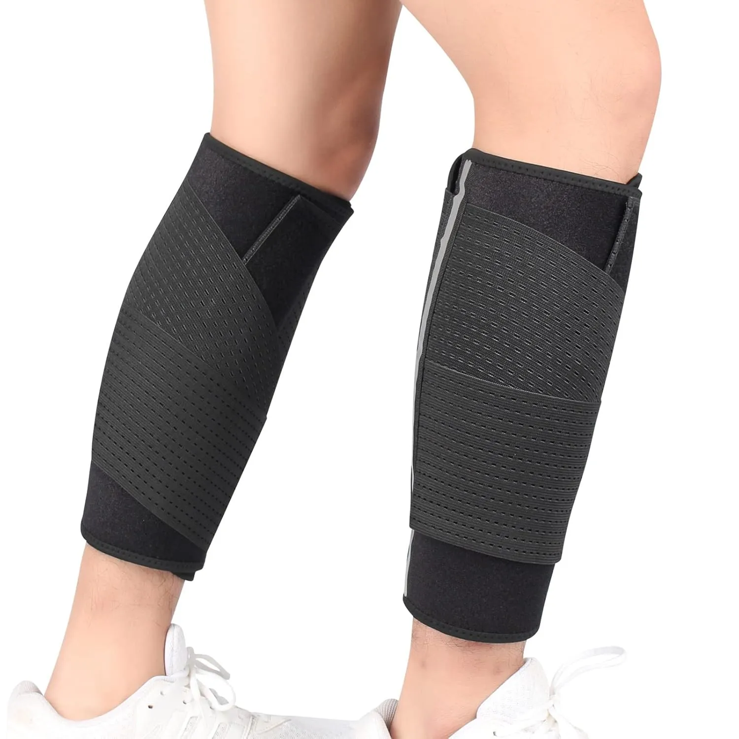 Calf Support Brace Upgrade Adjustable Shin Splint Compression Wrap Sleeve for Pain Relief, Hiking, Training, Men Women XXXL