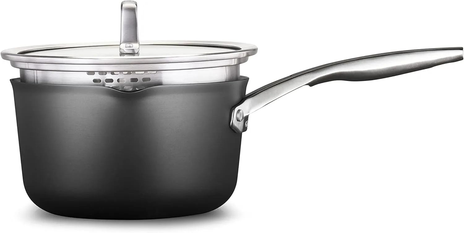 Calphalon® Premier™ Hard-Anodized Nonstick 3.5-Quart Saucepan with Lid, Black