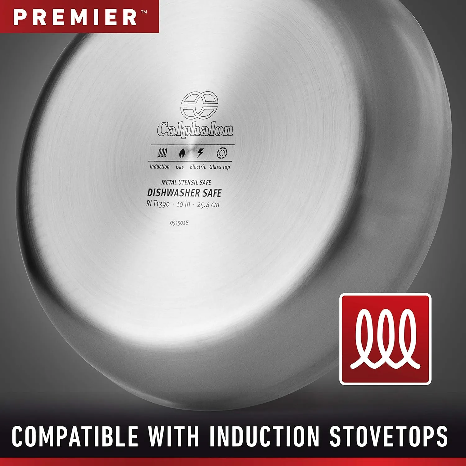 Calphalon Premier Stainless Steel 6-Quart Stock Pot with Lid, 3-Layer Metal Construction, Even Heating, Oven & Dishwasher Safe