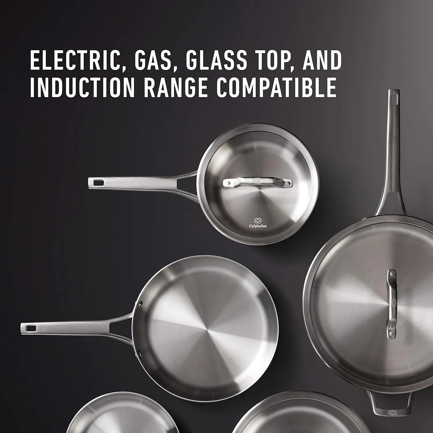 Calphalon Premier Stainless Steel 6-Quart Stock Pot with Lid, 3-Layer Metal Construction, Even Heating, Oven & Dishwasher Safe