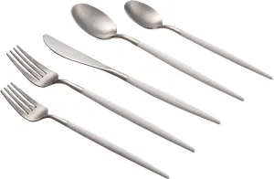 Cambridge 306420Ckp12Ds Mazzy White-Handle 20-Piece Flatware Set