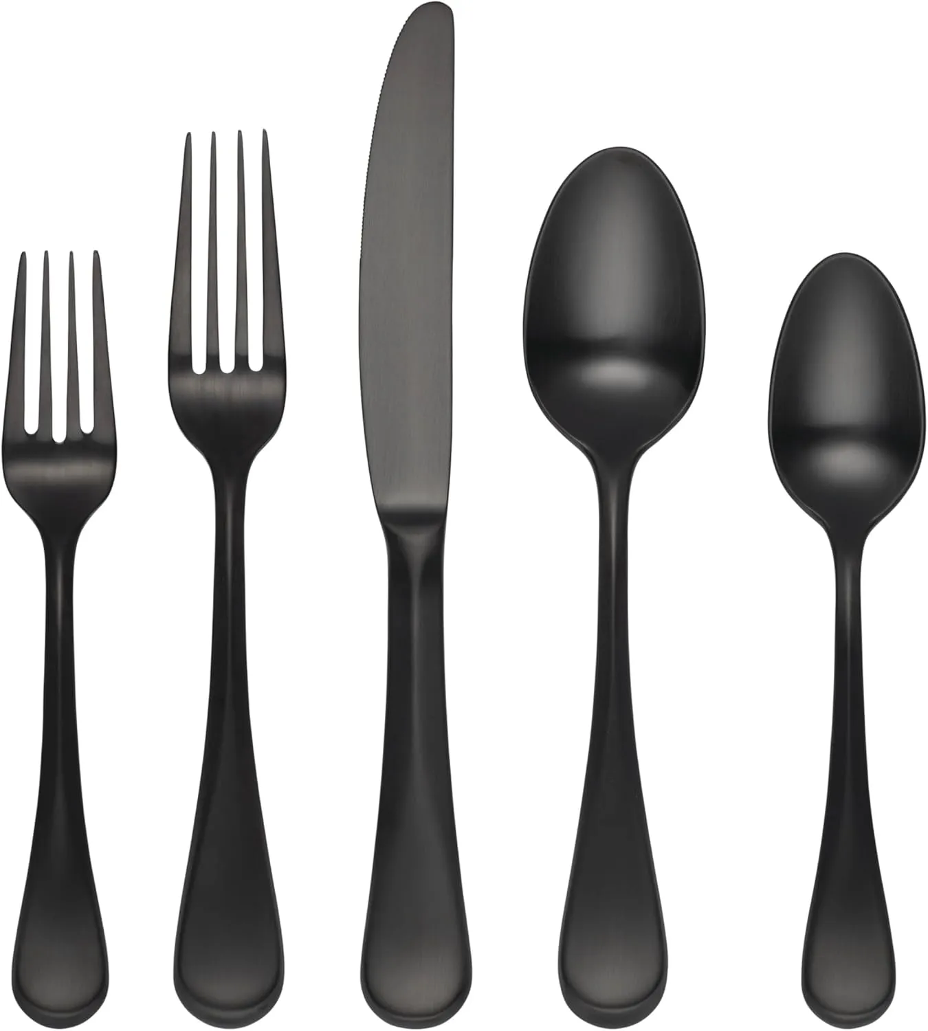 Cambridge Black Eloquence Satin Piece Flatware Set, 20 Count