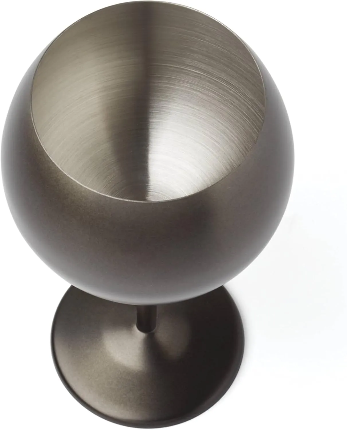 Cambridge Silversmiths 4 Piece Set of 12 oz Brushed Black Balloon-Shaped Single Wall Wine Glasses