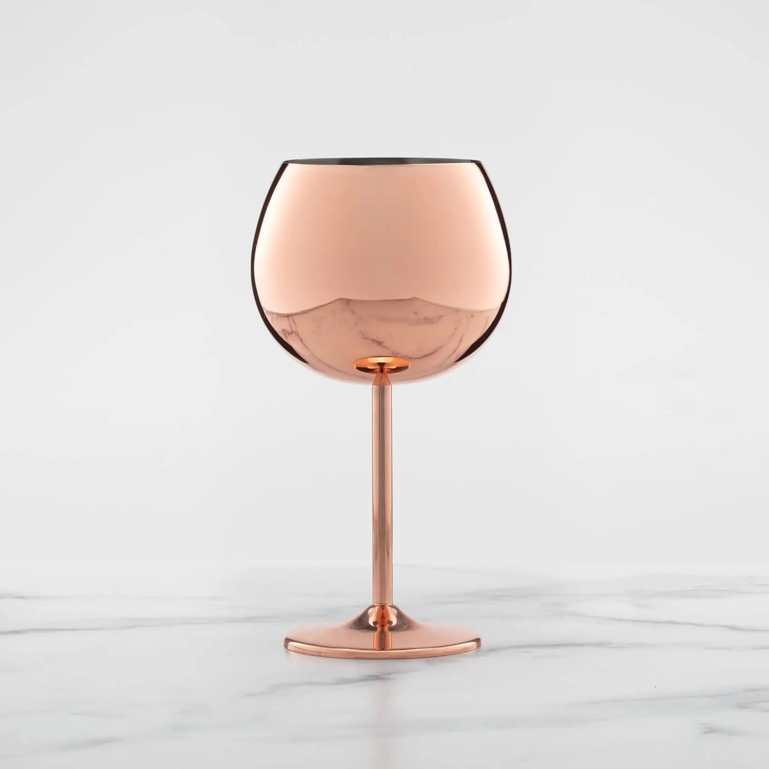 Cambridge Silversmiths 4 Piece Set of 12 oz Copper Balloon-Shaped Single Wall Wine Glasses
