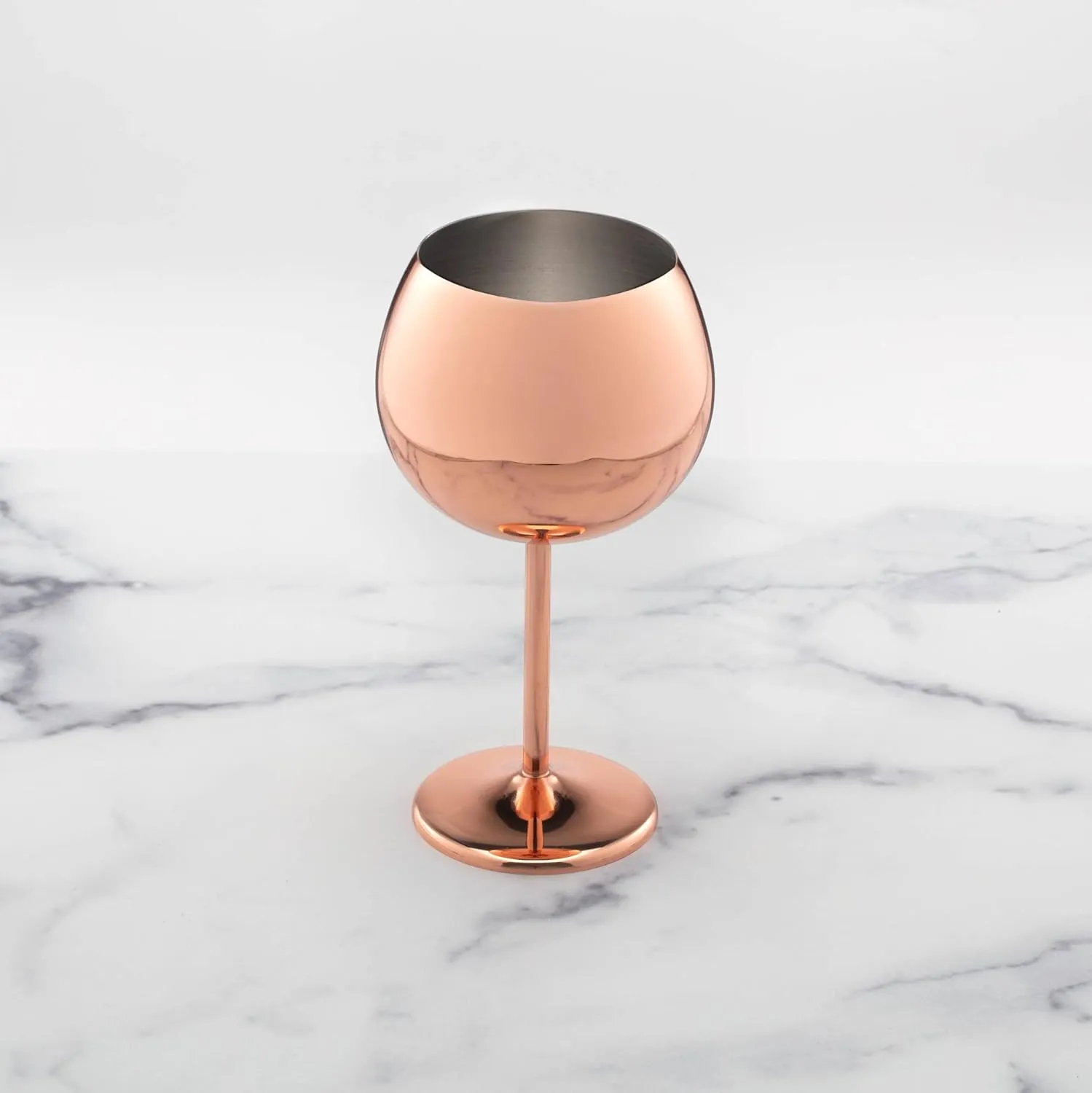 Cambridge Silversmiths 4 Piece Set of 12 oz Copper Balloon-Shaped Single Wall Wine Glasses