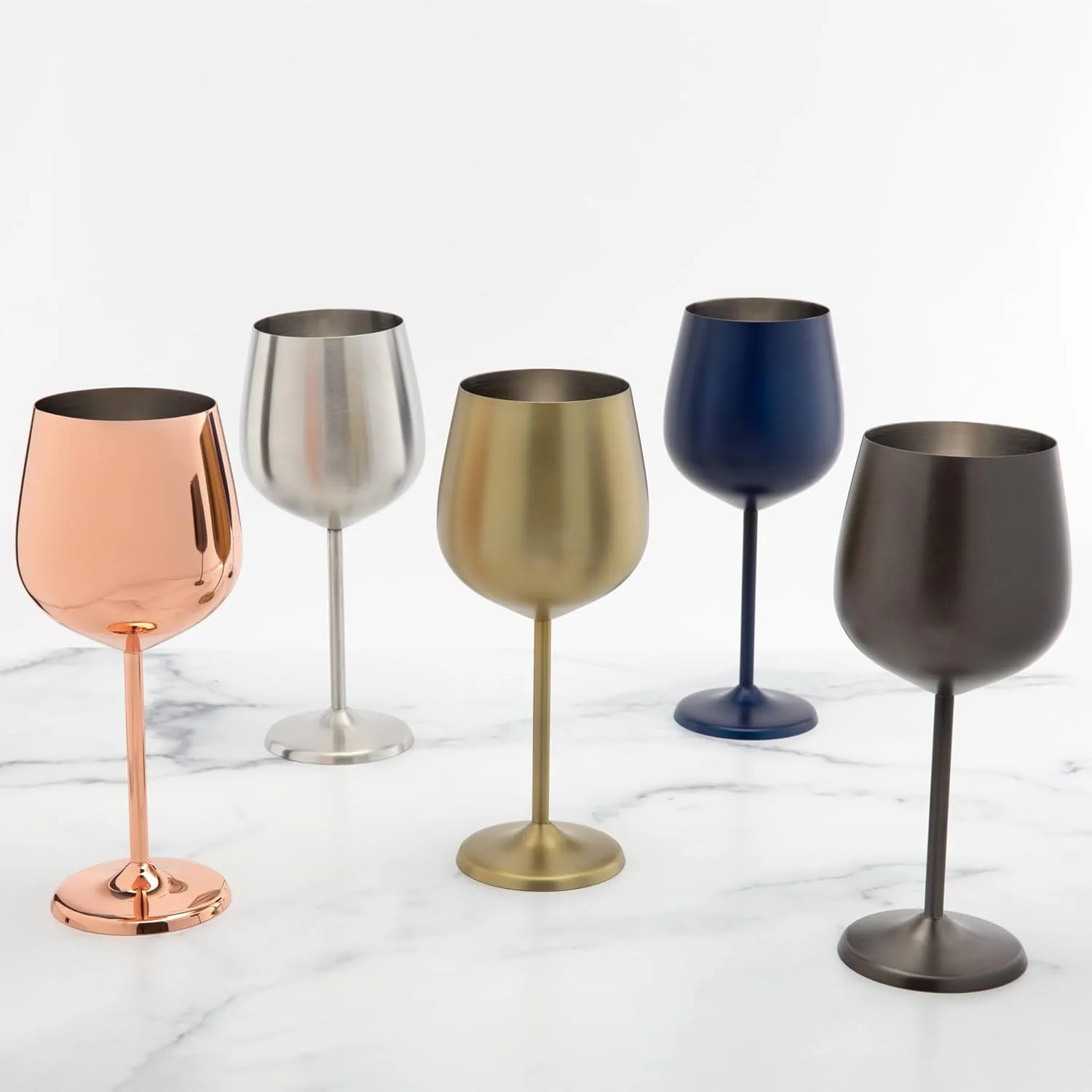 Cambridge Silversmiths 4 Piece Set of 18 oz Stainless Steel All Purpose Single Wall Wine Glasses