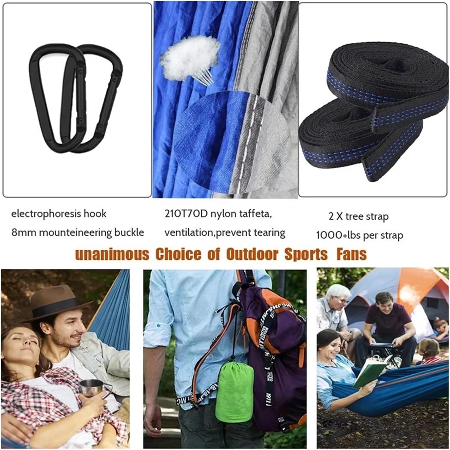 Camp Camping Hammock with Mosquito Net Portable Parachute 6 Strap Double Travel Hammock,Outdoor Backpacking Hammock Swing Chair Strong, Army Green