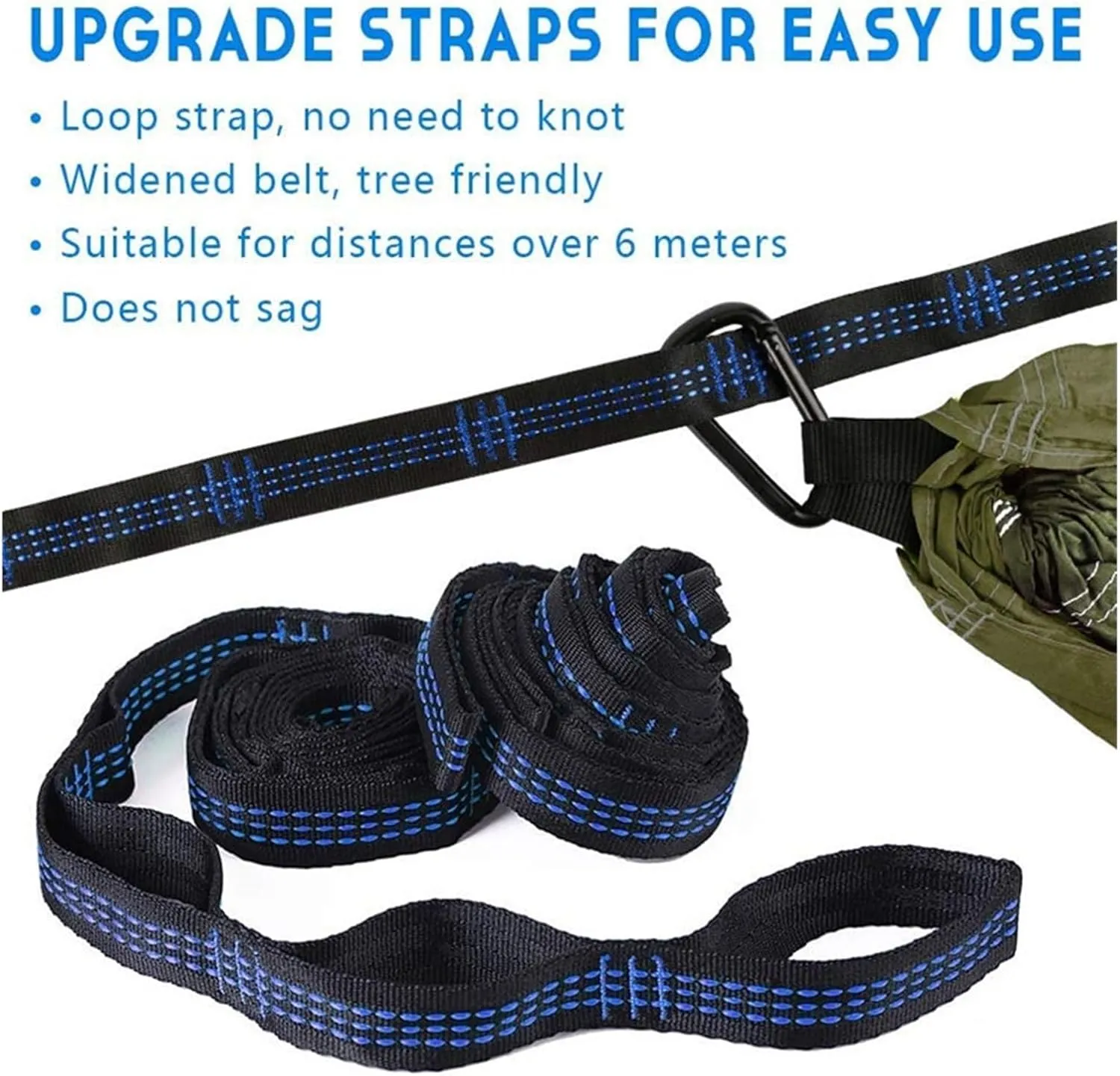 Camp Camping Hammock with Mosquito Net Portable Parachute 6 Strap Double Travel Hammock,Outdoor Backpacking Hammock Swing Chair Strong, Army Green