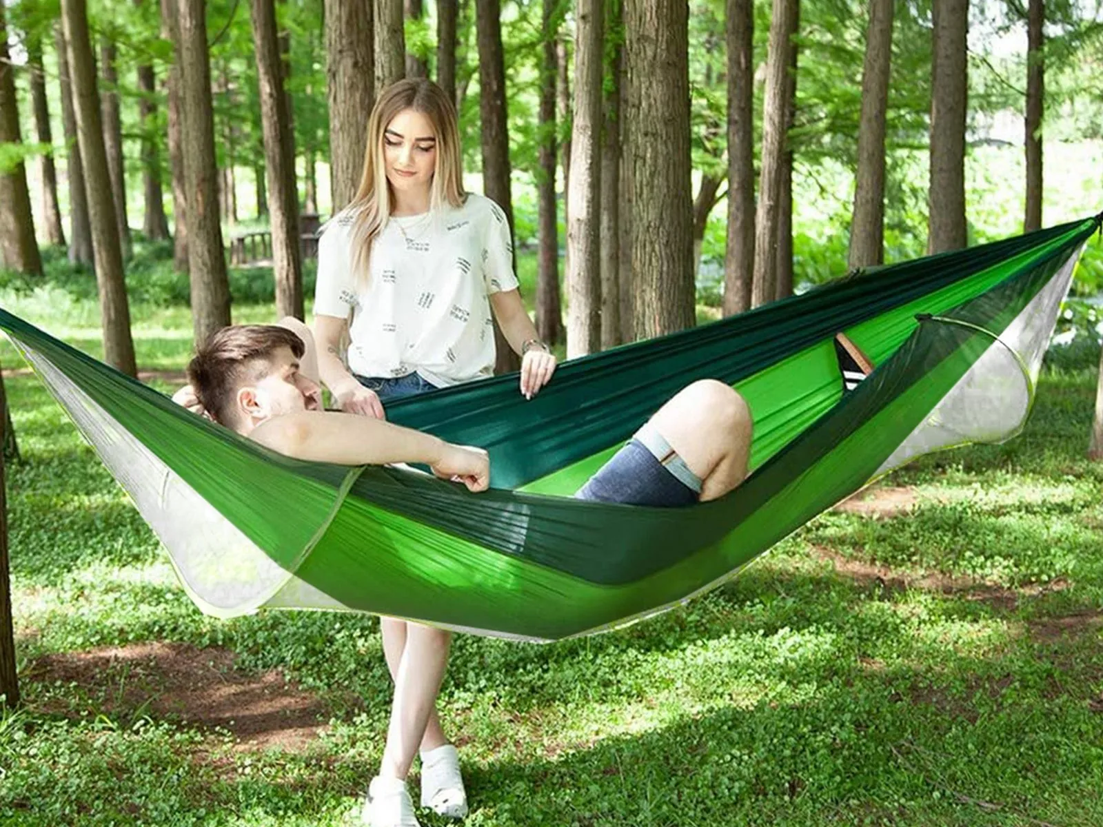 Camping 2 Up or Time running out Pop With Green Person Mosquito for Net Outdoor 1 Hammock Bed Trending product