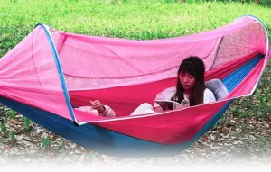 Camping Hammock, Breathable Camping Hammock Tear Resistant, Great for Outdoor Enthusiasts(Pink,260 * 140cm)