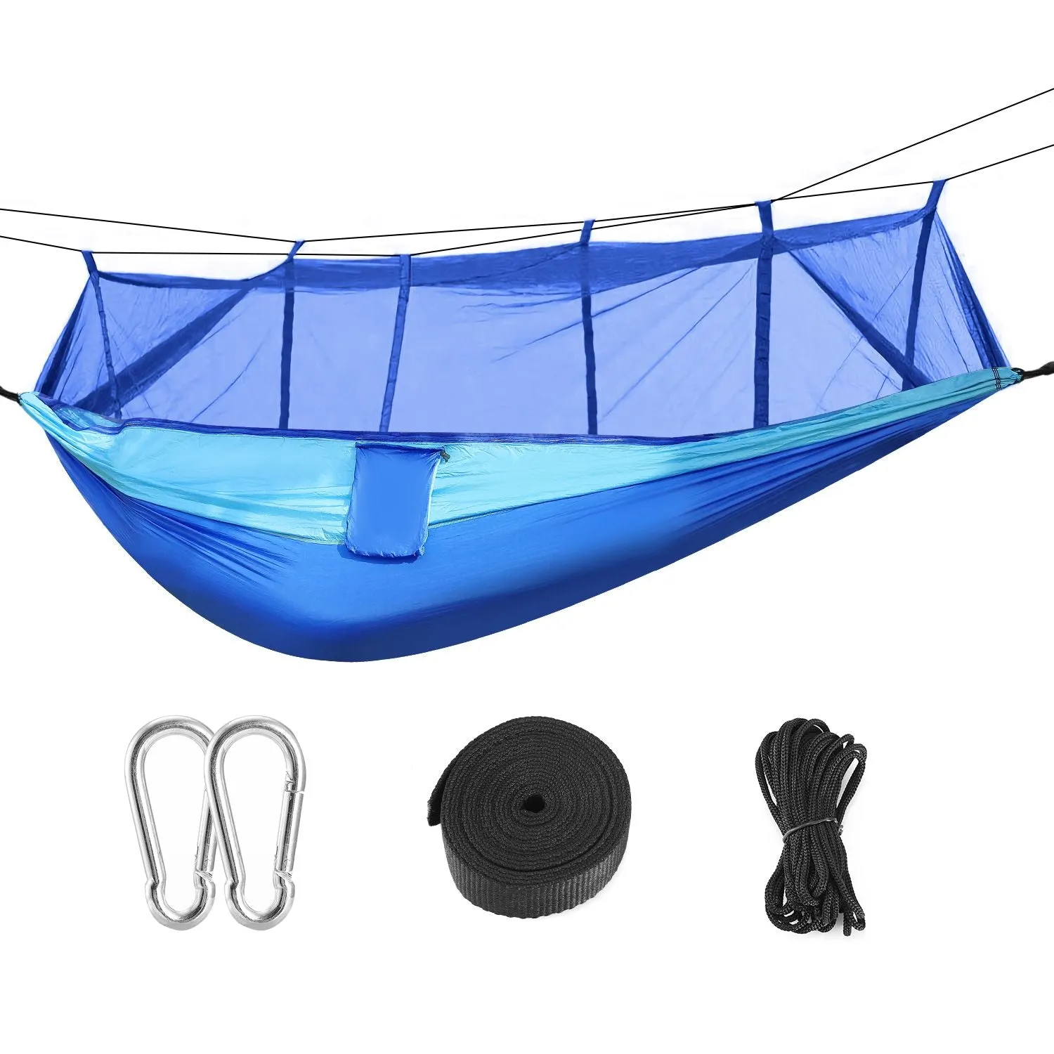 Camping Hammock Expedited delivery Outdoor Nylon Net Hommock 600lbs Mosquito Hiking Secure with Hanging 2 Load Persons Bed Portable Swing