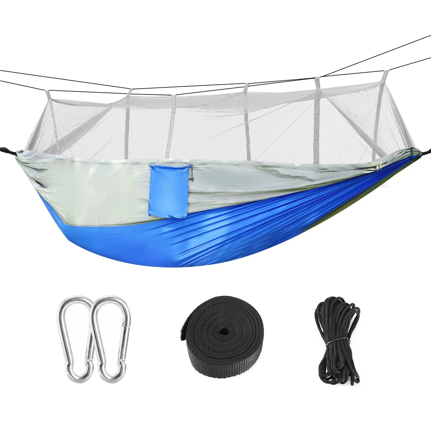 Camping Hammock Expedited delivery Outdoor Nylon Net Hommock 600lbs Mosquito Hiking Secure with Hanging 2 Load Persons Bed Portable Swing